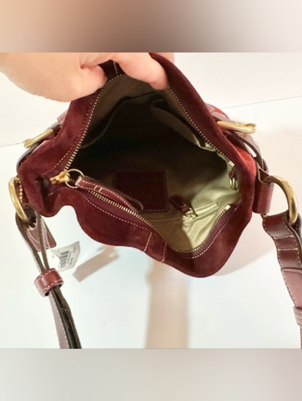 Coach Vintage (2006) Red/Burgundy Suede Soho Buckle Shoulder Crossbody NWT - Picture 6 of 15